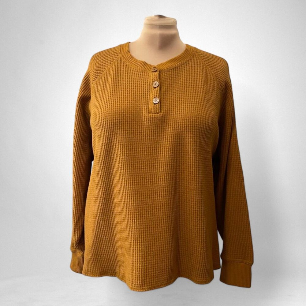 Old Navy Mustard Crew Neck Henley